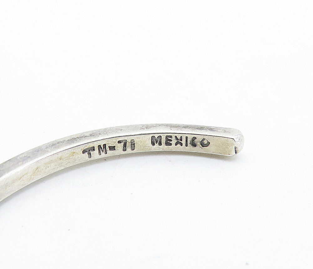MEXICO 925 Silver  Vintage Petite Chiseled Detail Swirl Cuff Bracelet  BT2455