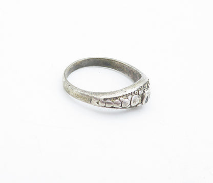 925 Sterling Silver  Vintage Thin Circle Pattern Band Ring Sz 6.5  RG3724
