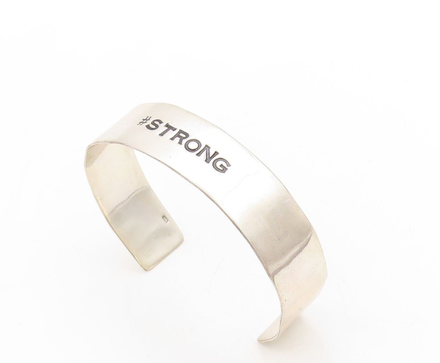 925 Sterling Silver Vintage Bracelet Minimalist STRONG Etched Cuff  BT10977