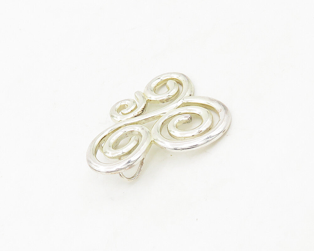 ROSS SIMON 925 Sterling Silver  Vintage Shiny Spiral Swirl Pendant  PT13826