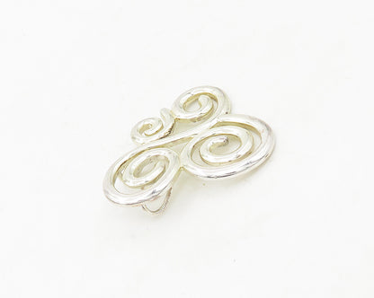 ROSS SIMON 925 Sterling Silver  Vintage Shiny Spiral Swirl Pendant  PT13826