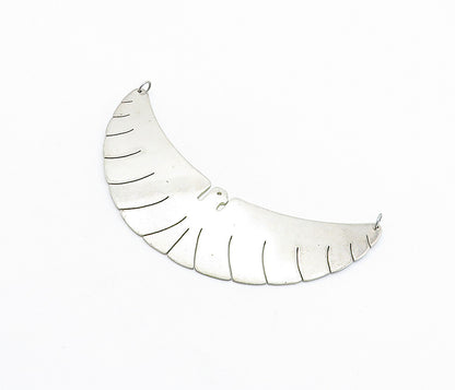 925 Sterling Silver Vintage Smooth Bird With Spread Wings Pendant PT4355