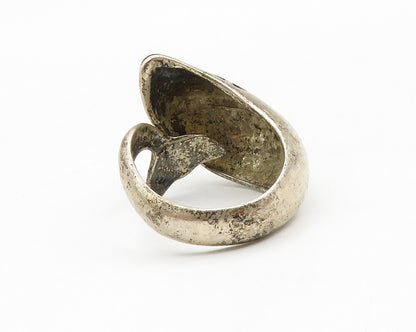 925 Sterling Silver  Vintage Dark Tone Dolphin Motif Band Ring Sz 5  RG13986