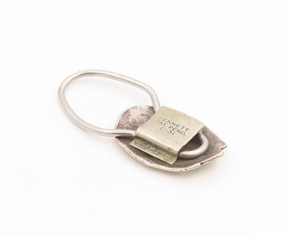 925 Sterling Silver Vintage Key Chain NAVAJO RAY BENNETT Gemstone Inlay  TR4234