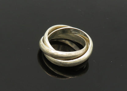 925 Sterling Silver  Vintage Minimalist Shiny Band Rolling Ring Sz 7  RG21354