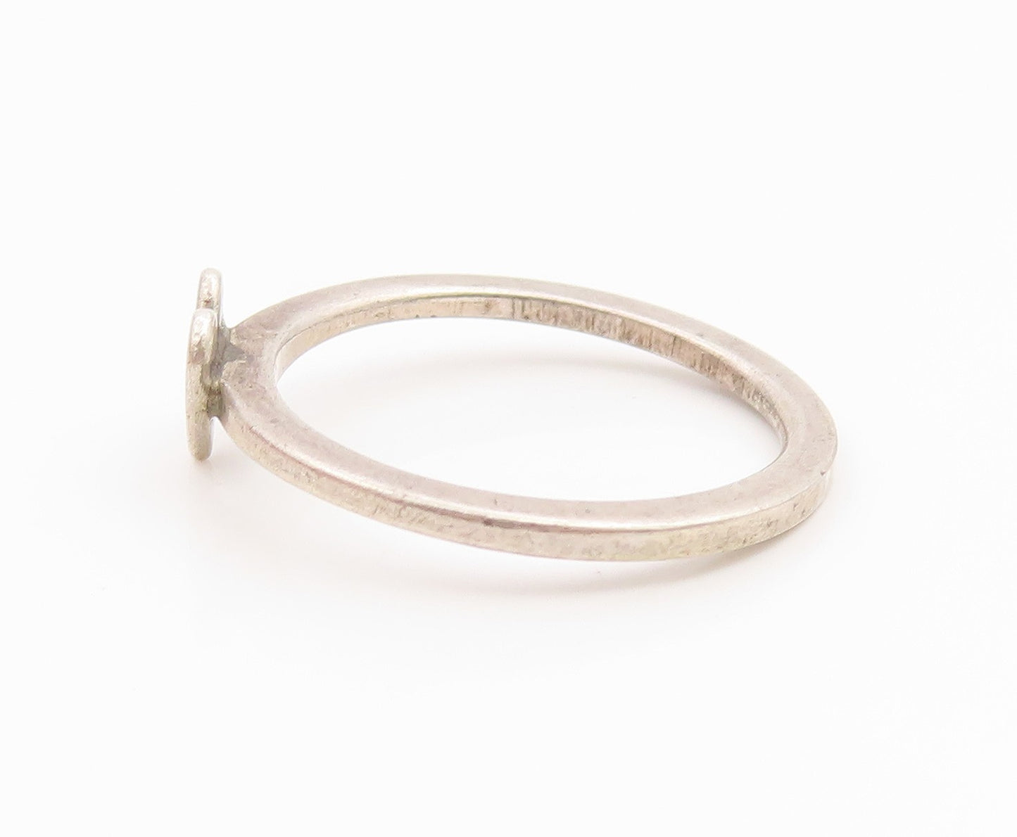 925 Sterling Silver Vintage Ring Minimalist Cute Love Heart Band  Sz 7  RG36091
