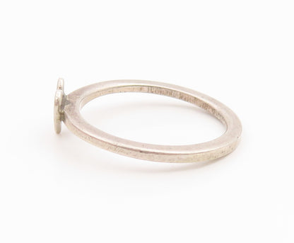 925 Sterling Silver Vintage Ring Minimalist Cute Love Heart Band  Sz 7  RG36091