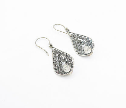 925 Sterling Silver & 18K GOLD  Vintage Spiral Twist Dangle Earrings  EG3597
