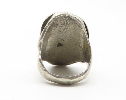 NAVAJO 925 Silver  Vintage Turquoise Sculpted Cocktail Ring Sz 11  RG11667