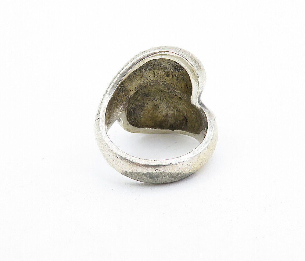 MEXICO 925 Sterling Silver  Vintage Fluted Bypass Band Ring Sz 6.5  RG5304