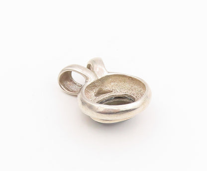 925 Sterling Silver Vintage Pendant ESPO SIG Modernist Hematite Charm  PT25678
