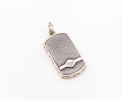 925 Silver  Vintage Carved Mother Of Pearl Soccer Player Pendant  PT21663