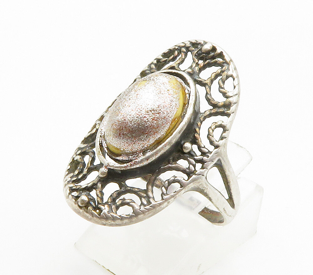 925 Sterling Silver  Vintage Open Twist Dome Cocktail Ring Sz 10  RG15048