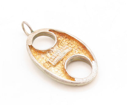 925 Sterling Silver Vintage Pendant Minimalist Cutout Can Top  PT23748