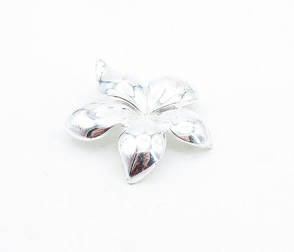 925 Sterling Silver  Shiny Polished Single Flower Motif Pendant  PT4649