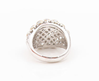 925 Sterling Silver Vintage Ring Cutout Spider Web CZ Design  Sz 7  RG31838