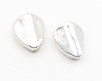 925 Sterling Silver  Vintage Hollow Smooth Shiny Non Pierce Earrings  EG6184