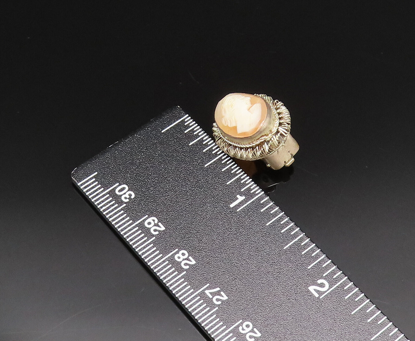 EUROPEAN 925 Silver  Vintage Carved MOP Cameo Non Pierced Earrings  EG12139