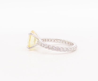 925 Sterling Silver Vintage Ring All Shank CZ Inlay Round Citrine  Sz 7  RG28776