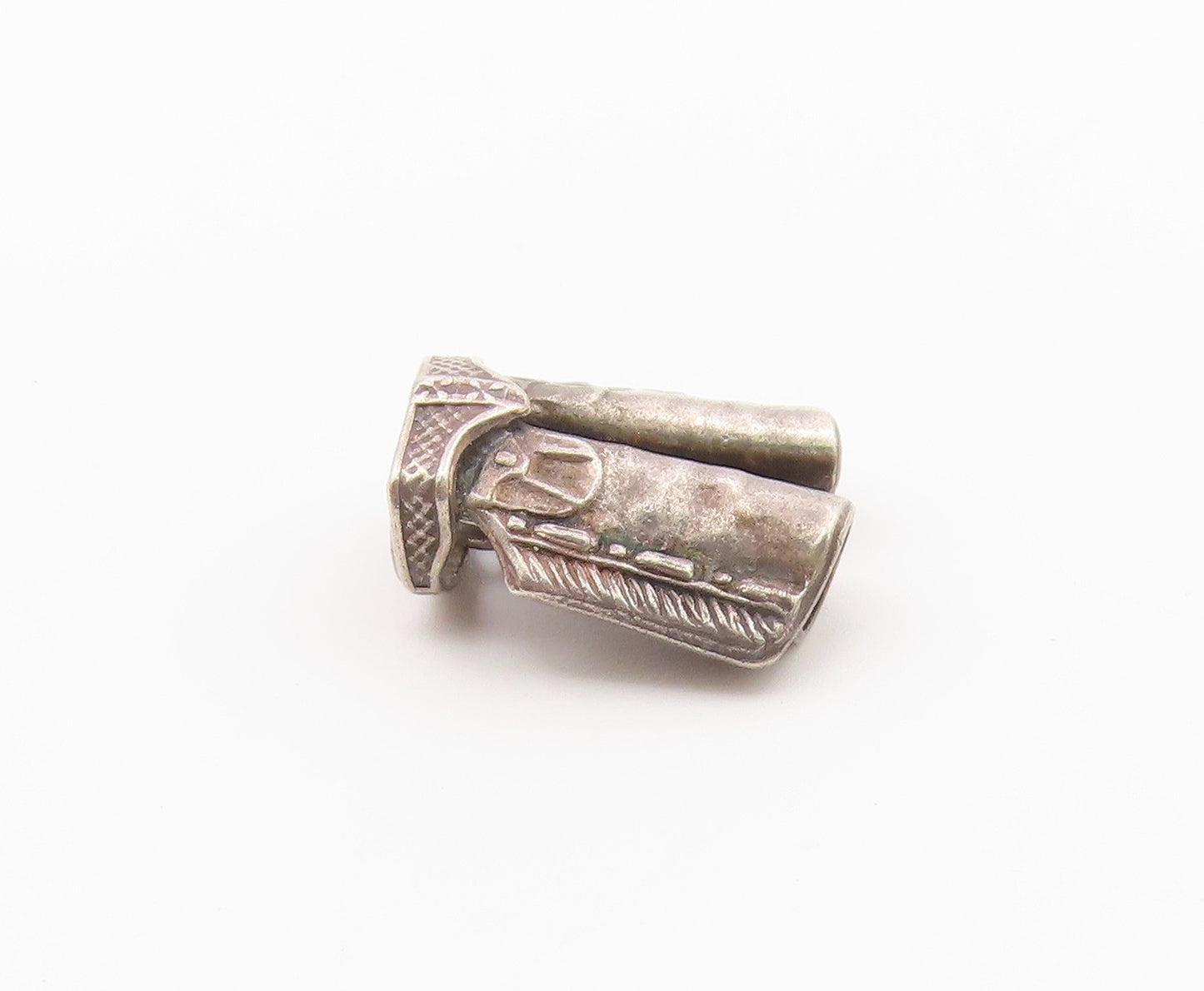SOUTHWESTERN 925 Silver Vintage Etched Cowboy Chaps Charm Pendant PT21677