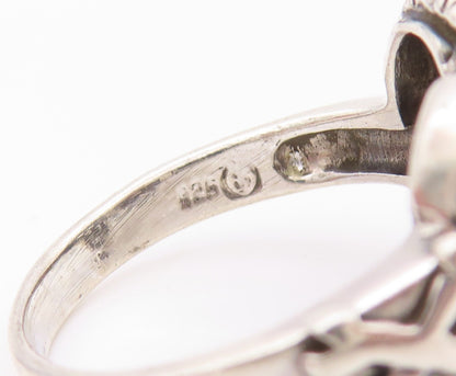 925 Sterling Silver Vintage Ring Two Skulls & Snake Biker Band  Sz 9  RG32403