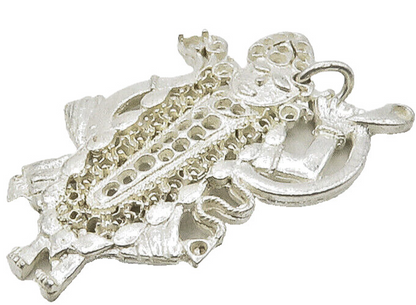 925 Sterling Silver  Vintage Shiny Spiritual Figure Religious Pendant  PT12905