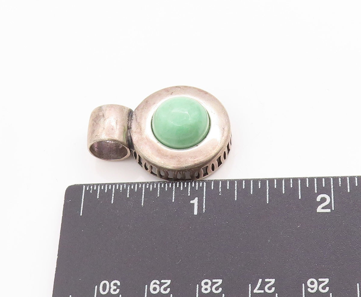 925 Sterling Silver Vintage Pendant CAROLYN POLLACK Halo Round Turquoise PT24848
