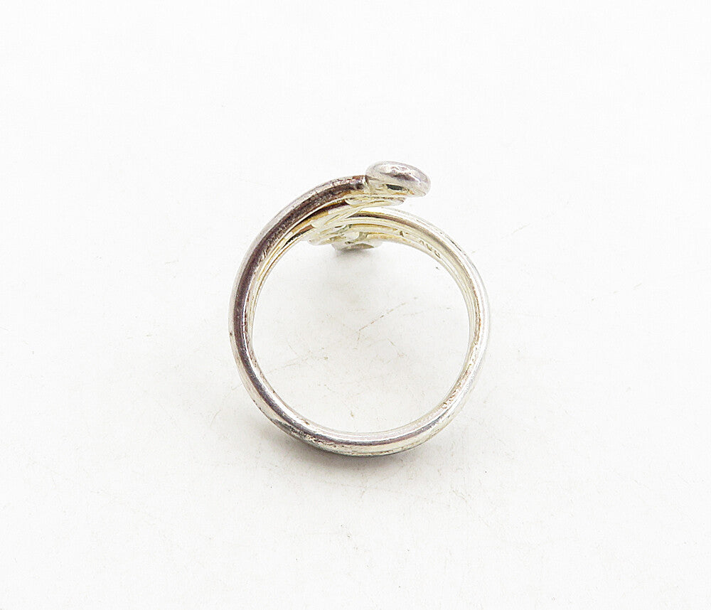 925 Sterling Silver  Vintage Shiny Split Bypass Swirl Band Ring Sz 9  RG8653