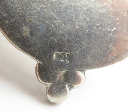 925 Sterling Silver  Vintage Inlaid Mother Of Pearl Bubble Pendant  PT11738