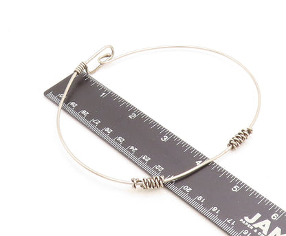 925 Sterling Silver  Vintage Modernist Twist Wrapped Collar Necklace  NE1773