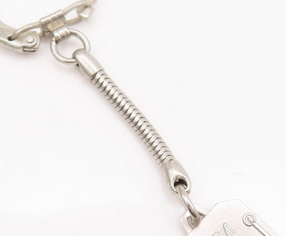 925 Sterling Silver Vintage Key Chain Solid Religious Carved  TR3766