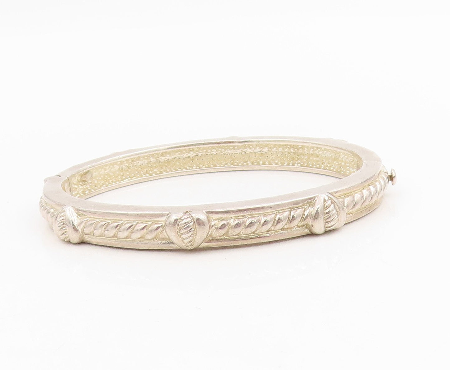 925 Sterling Silver Vintage Bracelet JUDITH RIPKA Love Heart Bangle   BT11580