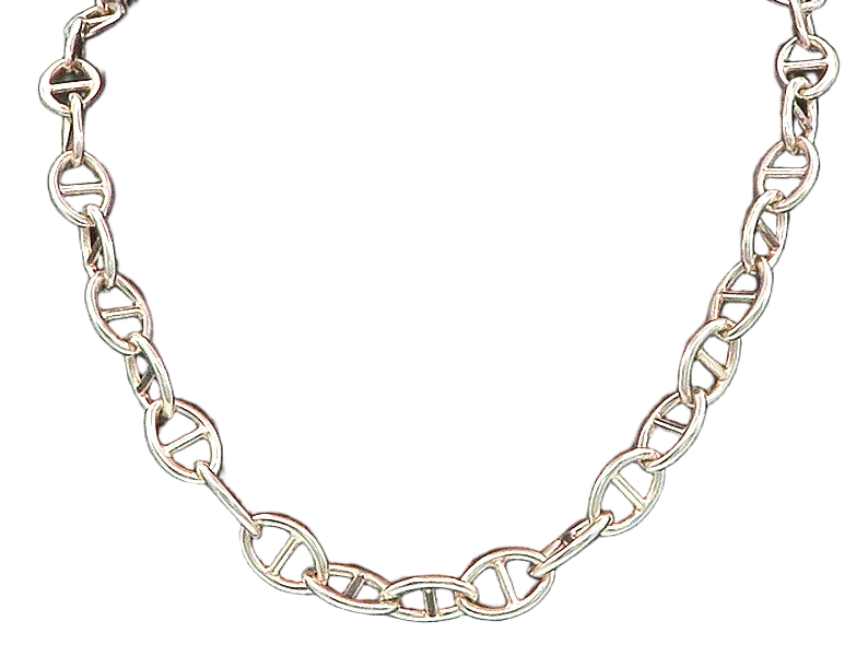 925 Sterling Silver  Shiny Magnetic Closure Anchor Link Chain Necklace  NE2706