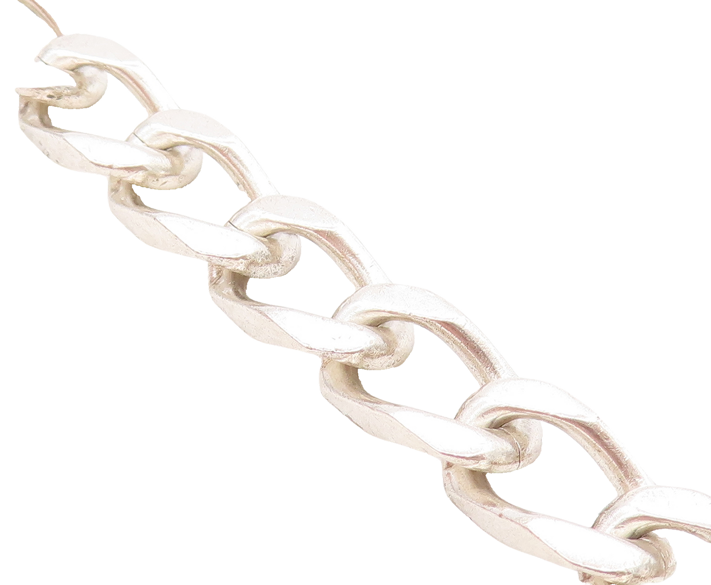925 Sterling Silver  Vintage Shiny Etched Curb Link Chain Bracelet   BT3264
