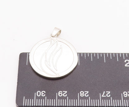 925 Sterling Silver Vintage Pendant Minimalist Carved Swirl Design  PT23224