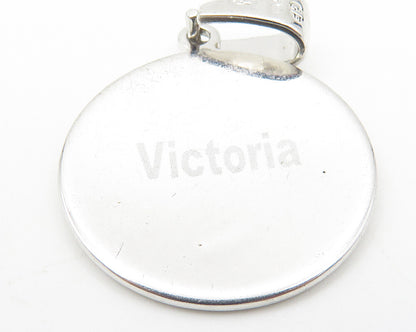 925 Sterling Silver  Polished Basketball Sports Motif Drop Pendant  PT8505