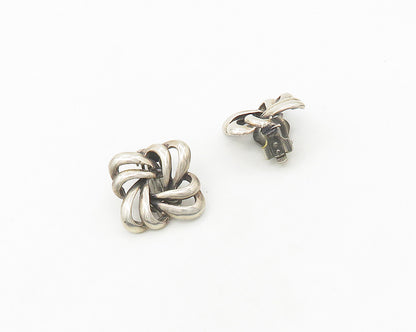 925 Sterling Silver  Vintage Shiny Smooth Non Pierce Drop Earrings  EG9234