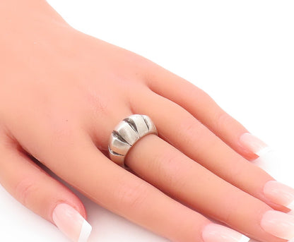 925 Sterling Silver Vintage Ring JENKS Designer Solid Split Dome Sz 7.5  RG28947