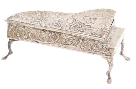 925 Sterling Silver Vintage Decorative Piece EUROPE Floral Piano (OPENS)  TR4095
