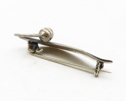 TAXCO MEXICO 925 Silver  Vintage Oxidized Floral Leaf Brooch Pin  BP4557