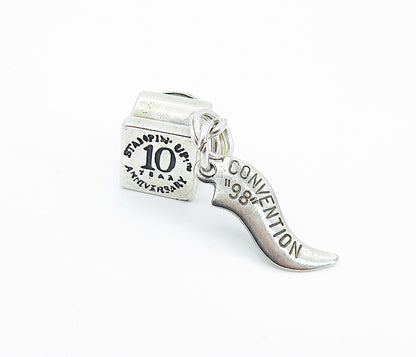 925 Sterling Silver  Petite Stampin' Up Anniversary Box Drop Pendant  PT4044