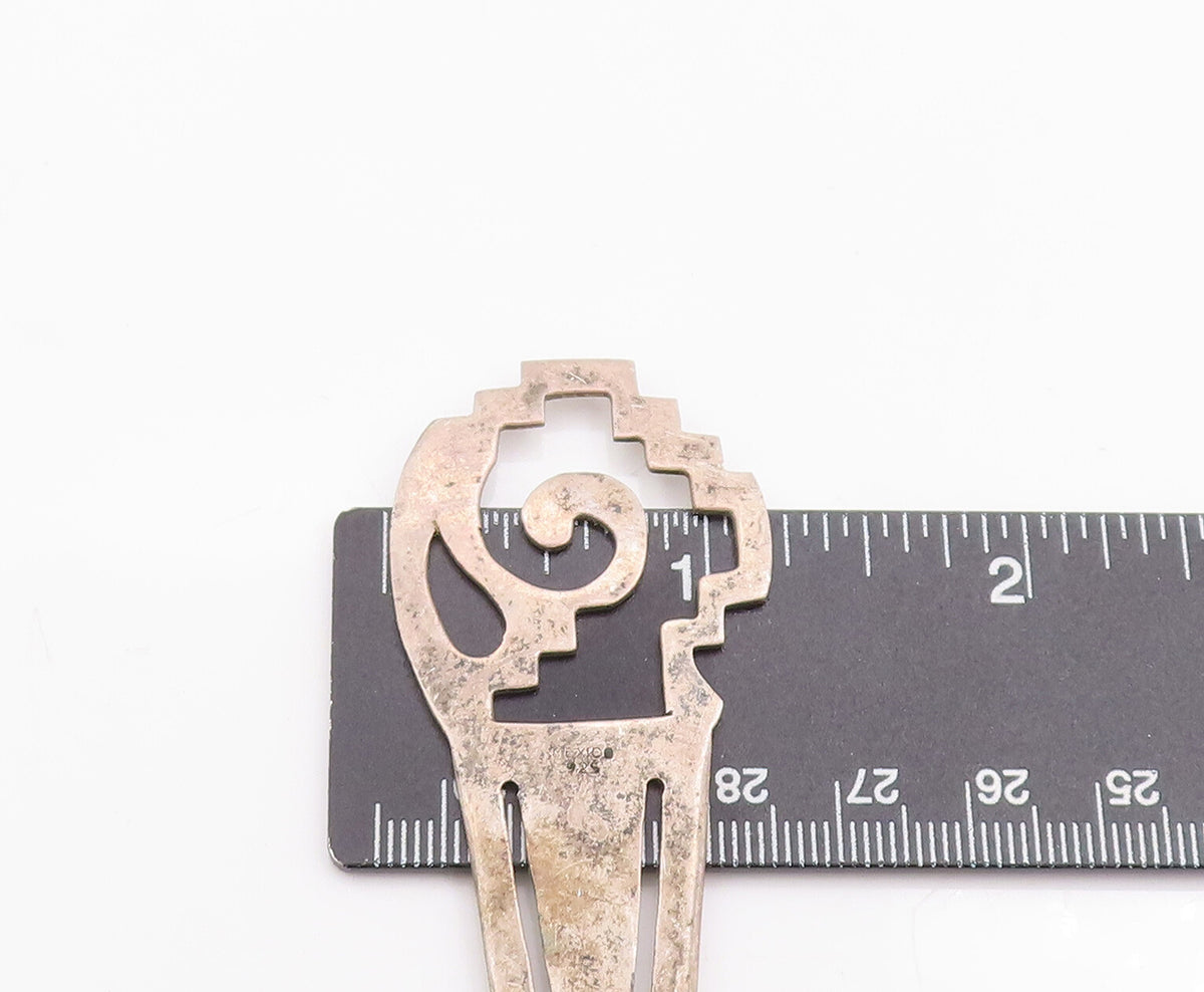 925 Sterling Silver Vintage Book Mark Minimalist Long Solid Tribal Cutout TR3768