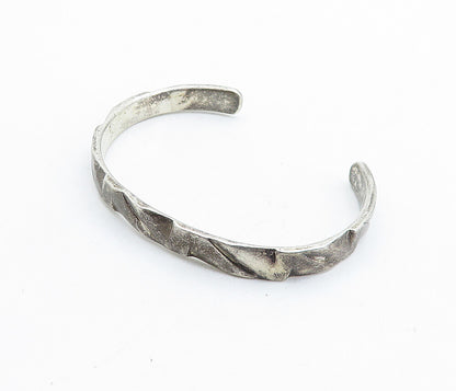 MEXICO 925 Sterling Silver Vintage Dark Tone Petite Cuff Bracelet BT2049