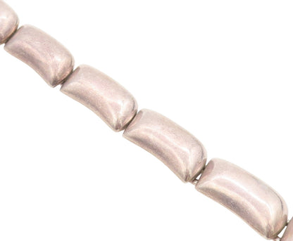 925 Sterling Silver Vintage Bracelet MEXICO Rectangular Pebble Beaded  BT11363