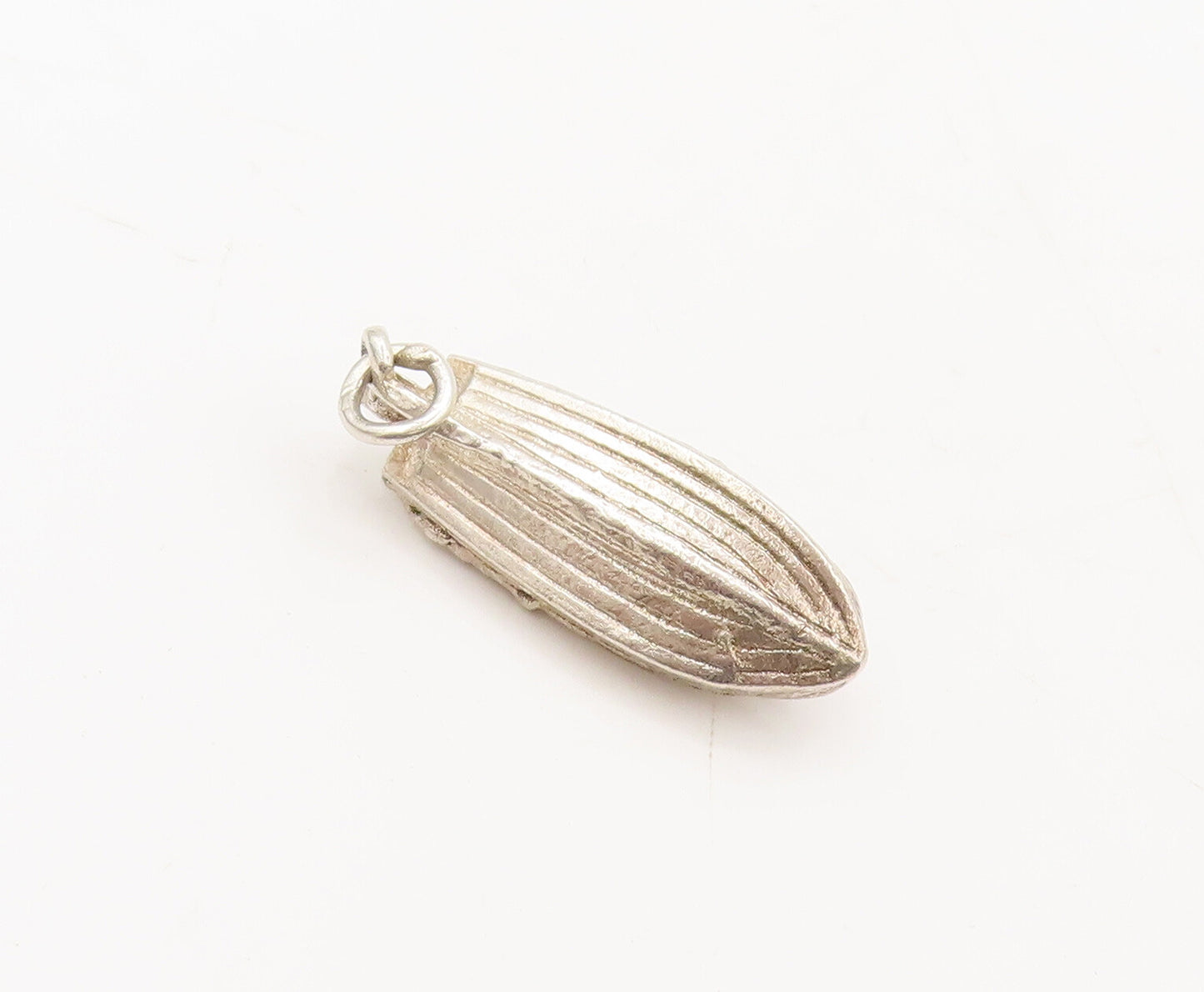 925 Sterling Silver  Vintage Minimalist Carved Boat Charm Pendant  PT22387