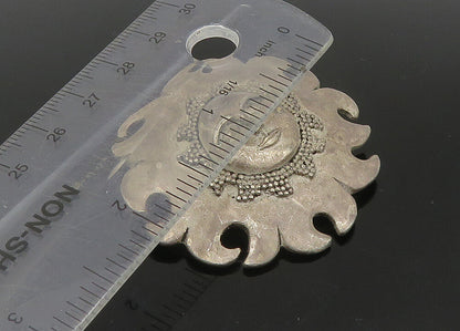 925 Sterling Silver  Vintage Shining Sun Face Motif Brooch Pin   BP8923