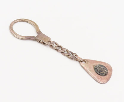 925 Sterling Silver  Vintage Religious Mother Marry & Jesus Keychain  TR3591