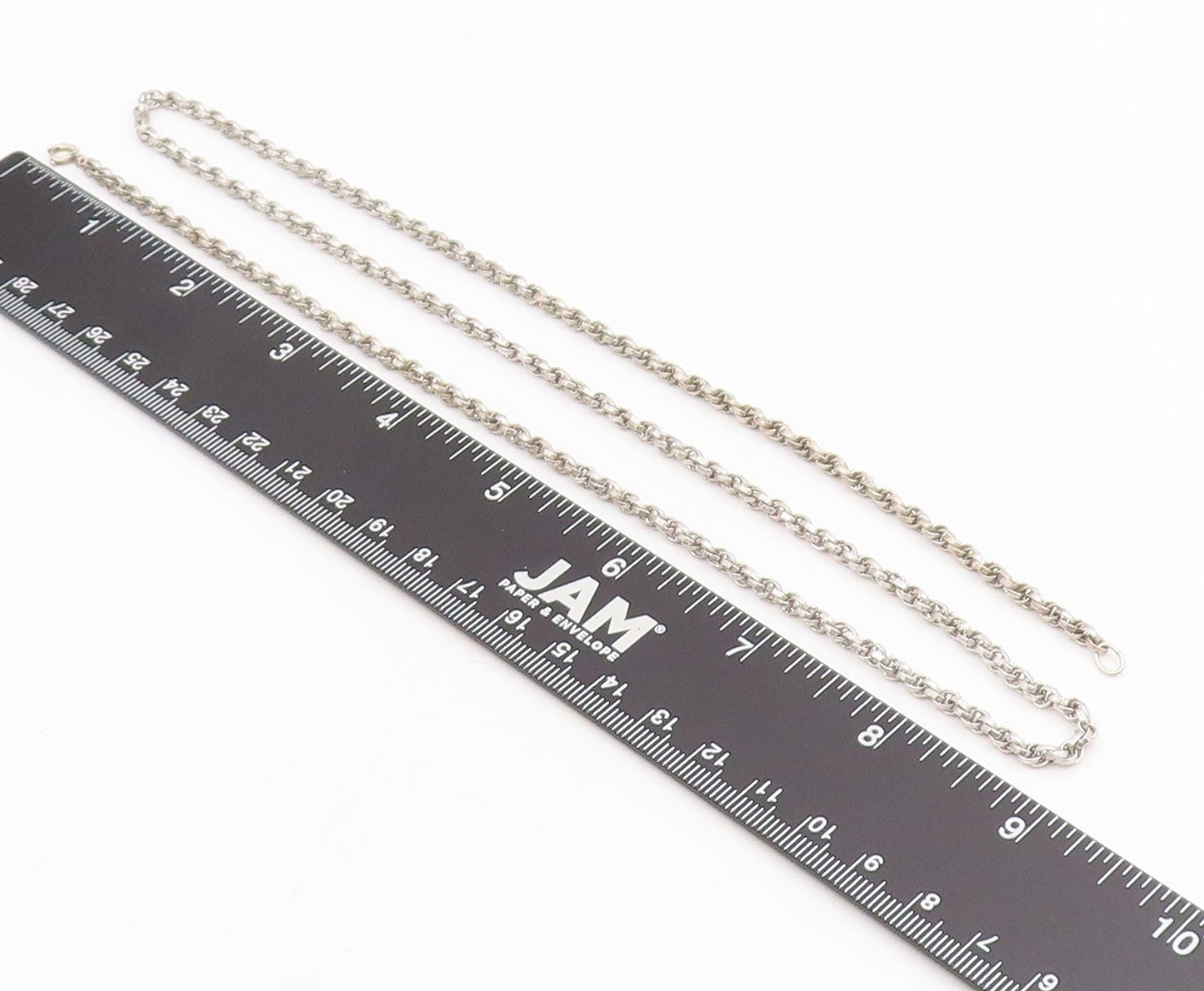 925 Sterling Silver Vintage Necklace Interlocking Round Link Cable Chain NE4742