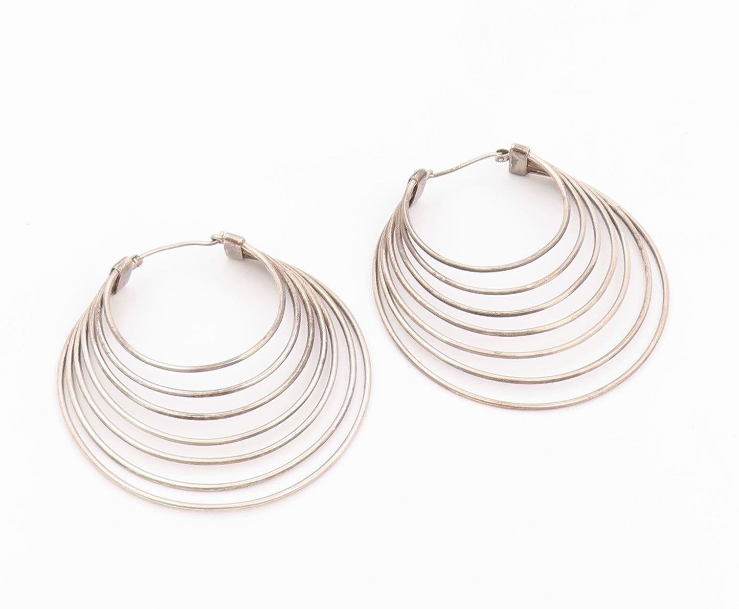 925 Sterling Silver Vintage Earrings Classic Cascade Loop Strand Hoop  EG14531