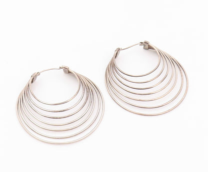 925 Sterling Silver Vintage Earrings Classic Cascade Loop Strand Hoop  EG14531